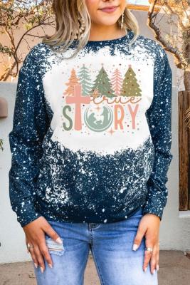 Christmas Bleached Long Sleeves Top
