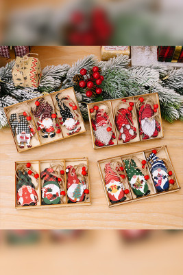 Christmas Gnome Wooden Pendant 