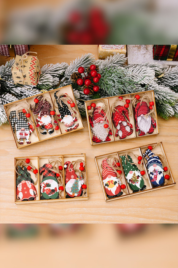 Christmas Gnome Wooden Pendant 
