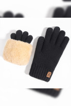 Fleece Warm Knitting Gloves 