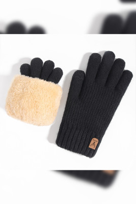 Fleece Warm Knitting Gloves 