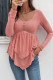 Pink Ruffle Hem Slim Top 