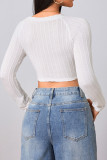 White Tassel Textured Top 