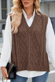 Cable Knit V Neck Sweater Vest 