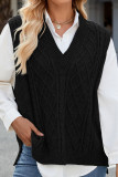 Cable Knit V Neck Sweater Vest 