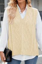 Cable Knit V Neck Sweater Vest 