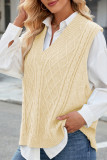 Cable Knit V Neck Sweater Vest 