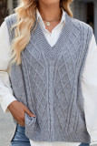 Cable Knit V Neck Sweater Vest 