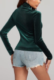 Green Velvet Slim Top 