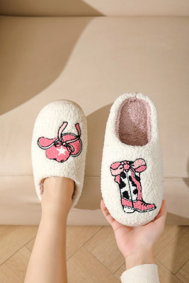 Westerm Cow Girl Fleece Slipper 