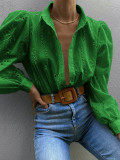 Eyelet Puff Sleeves SHirt 