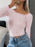 Backless Stripes Slim Top 