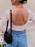 Backless Stripes Slim Top 