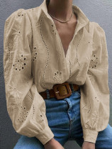 Eyelet Puff Sleeves SHirt 