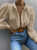 Eyelet Puff Sleeves SHirt 