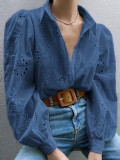 Eyelet Puff Sleeves SHirt 