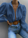 Eyelet Puff Sleeves SHirt 