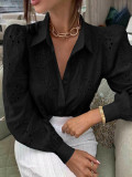 Eyelet Puff Sleeves SHirt 