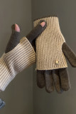 Colorblock Knitting Gloves 