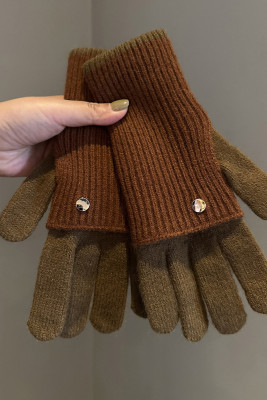 Colorblock Knitting Gloves 