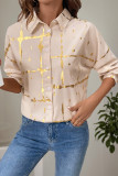 Bronzing Button Up Long Sleeves Shirt 