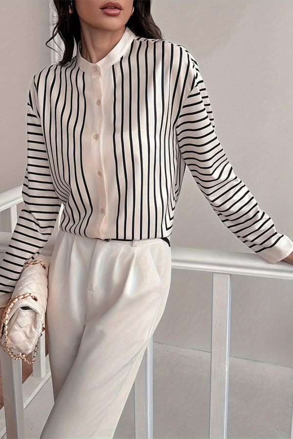 Apricot Stripes Button Up Shirt 
