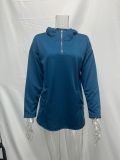 Solid Color Half Zipper Sweatshirt Hoodie 