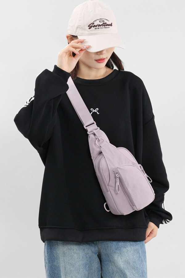 Solid Color Shoulder Chest Bag 
