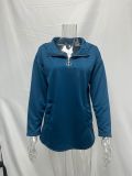 Solid Color Half Zipper Sweatshirt Hoodie 