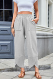 High Waist Solid Color Cropped Pants 