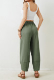 High Waist Solid Color Cropped Pants 