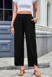 High Waist Solid Color Cropped Pants 