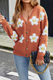 V Neck Button Daisy Cardigan 