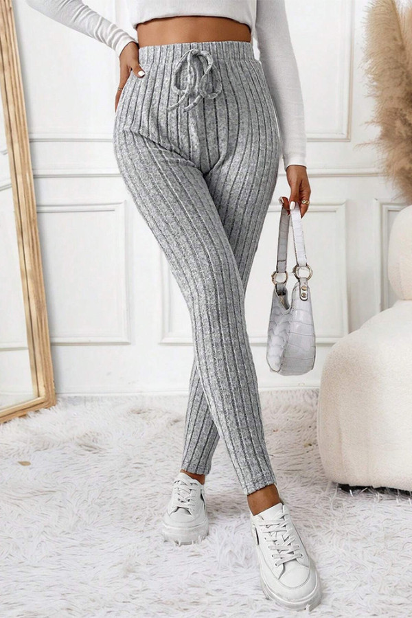 Grey High Waist Knitting Legging 