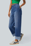 Wide Leg Straight Denim Jeans 