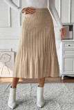 Khaki Smocked High Waist Skirt Dress 