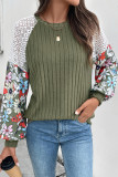 Flower Splicing Lantern Sleeves Top 