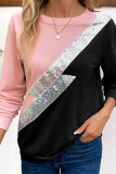 Colorblock Glitter Sweatshirt