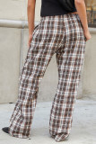 Plaid Stripes Straight Pants 