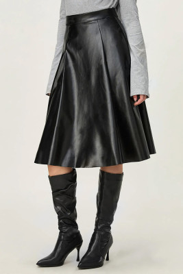 PU Leather Skirt Dress 