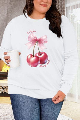 Plus Size Valentine Cherry Print Top