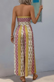 Vintage Off Shoulder Wide Leg Jumpsuit 