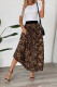 Brown Leopard High Waist Skirt Dress 