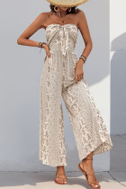 Vintage Off Shoulder Wide Leg Jumpsuit 