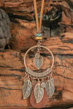 Vintage Alloy Leaves Necklace 