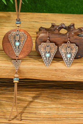 Western Classic Earrings and Necklace Set 