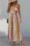 Vintage Off Shoulder Wide Leg Jumpsuit 