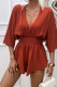 Orange Halter Neck One Piece Romper 