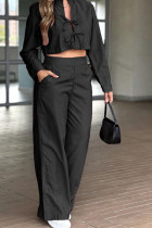 Black Wide Leg Pants and Top Set 