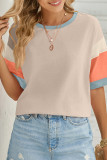 Colorblock Crew Neck SHort Sleeves Top 
